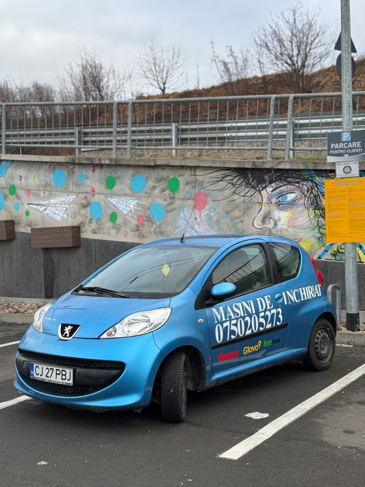 I rent cars for delivery drivers in Cluj-Napoca.